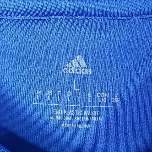 ADIDAS Mens Jersey Large Condivo 22‎ Soccer Aeroready Moisture Wicking Logo Blue - Picture 7 of 12